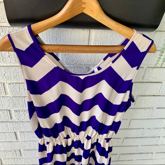 Millibon Shop The Rage Purple Chevron Dress - Picture 3 of 9